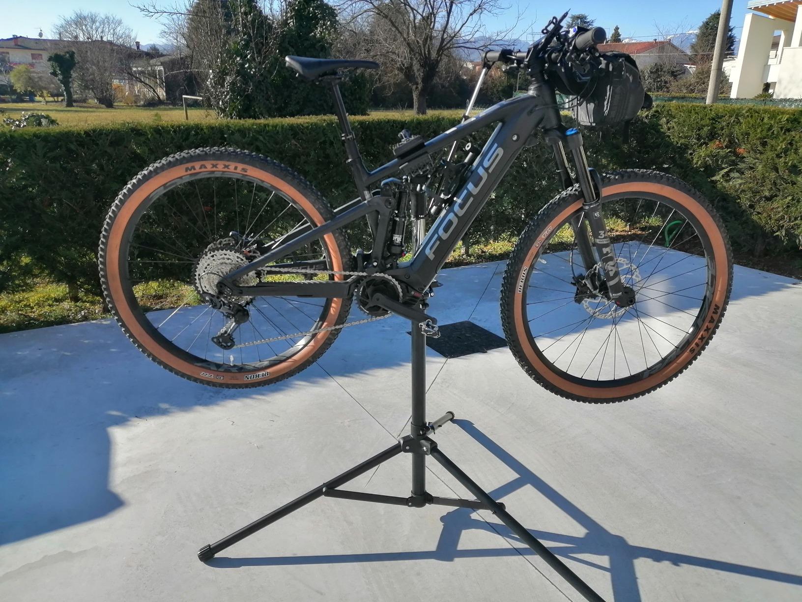 Songmics cavalletto bici riparazione regolabile con vassoio