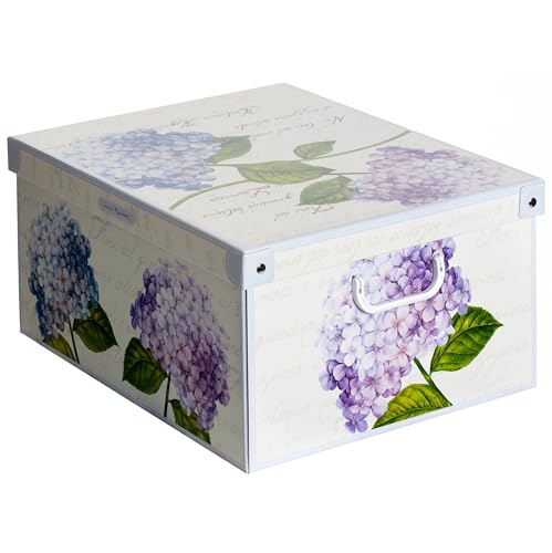 Lavatelli scatola portabiancheria ortensie 50x39x24 cm