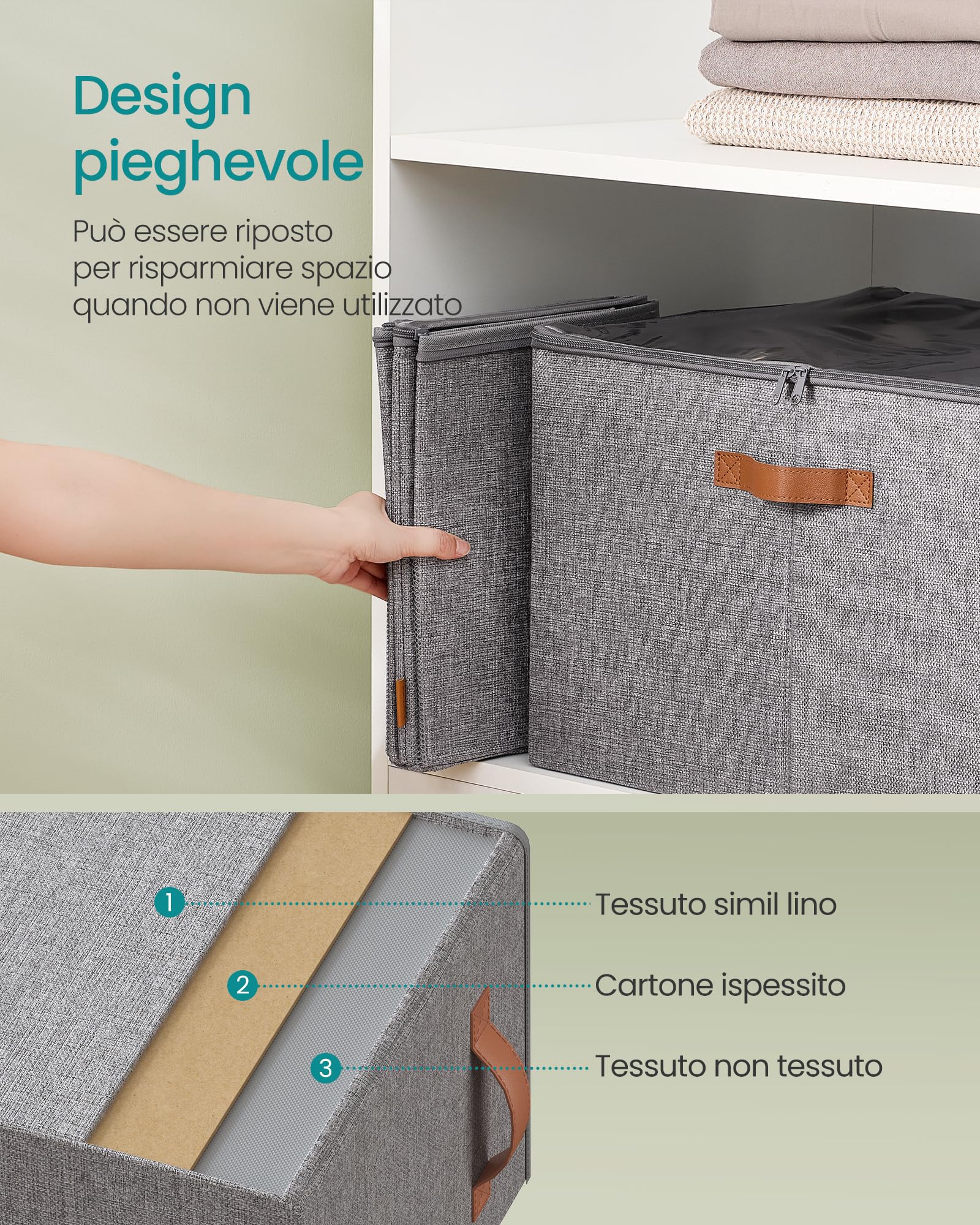 Songmics LSP555G01 organizer scarpe 16 paia grigio tortora trasparente