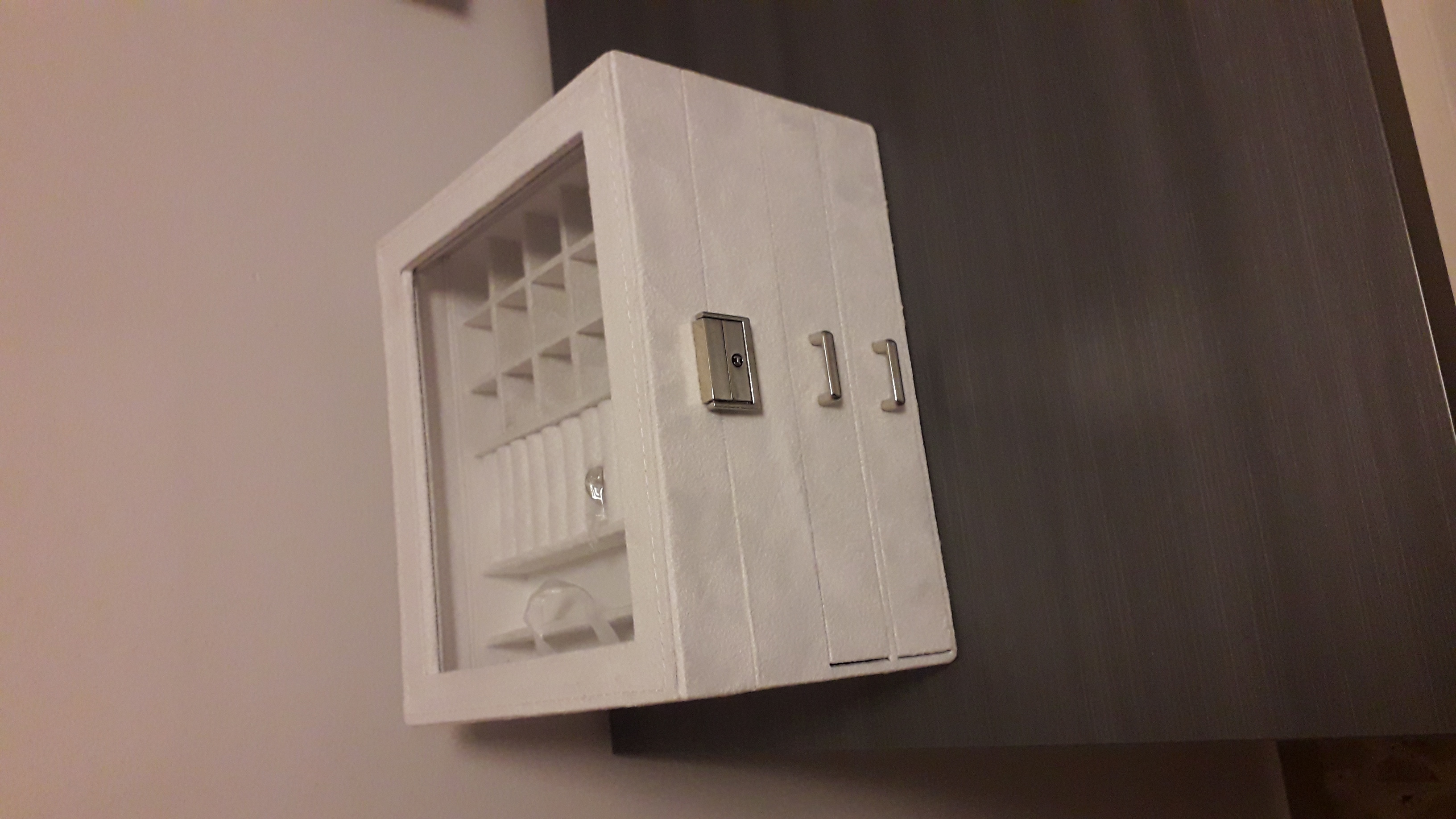 Songmics JBC158W01 scatola portagioie bianco con vetro
