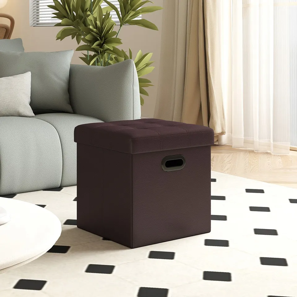 Songmics ULSF30Z Pouf Contenitore 38 cm Marrone