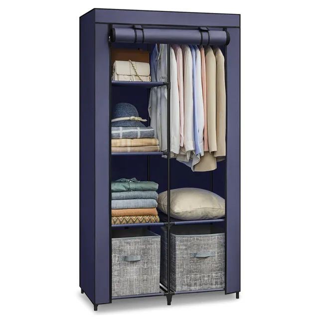 Songmics RYG084I02 guardaroba blu 45x88x168 cm