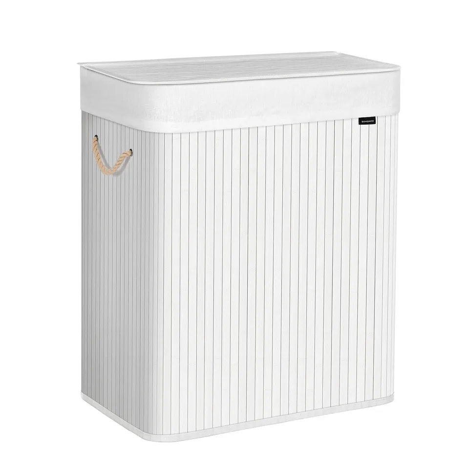 Songmics LCB64WT cesto portabiancheria bambù 100 L bianco