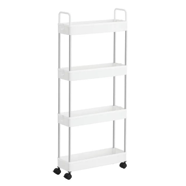 Songmics KSC018W01 carrello 4 ripiani bianco stretto con ruote