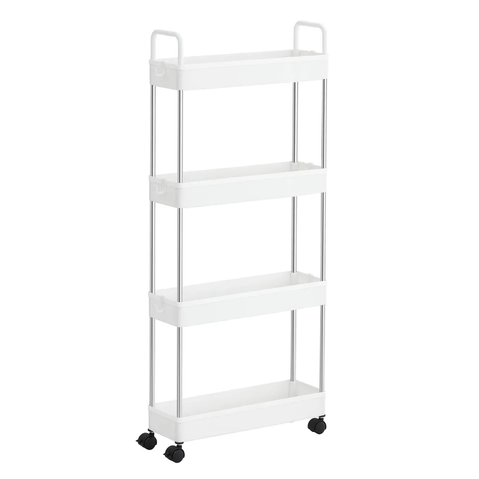 Songmics KSC018W01 carrello 4 ripiani bianco stretto con ruote