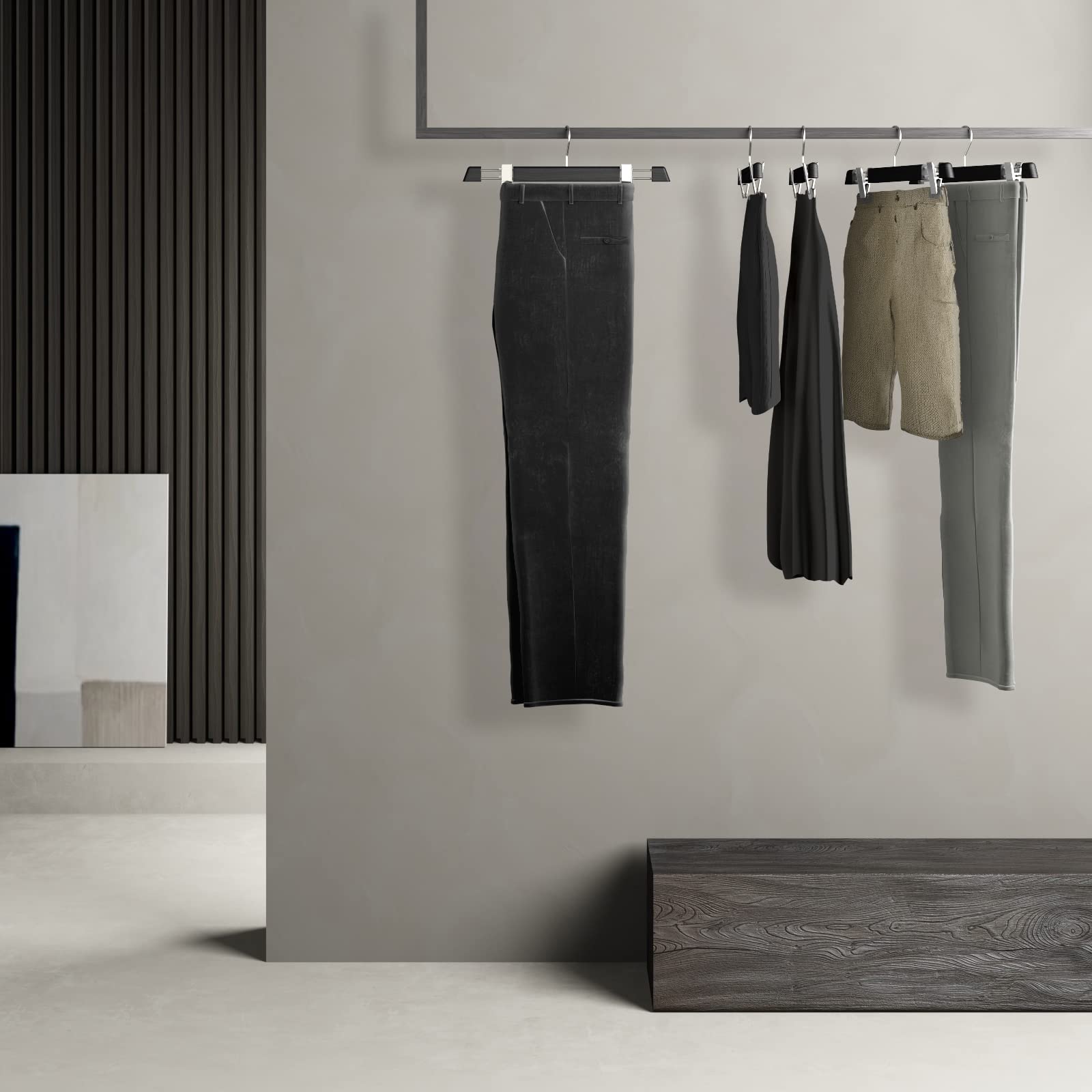 Mainetti Linea Legno grucce con pinze wengè 40 cm 5 pezzi salvaspazio