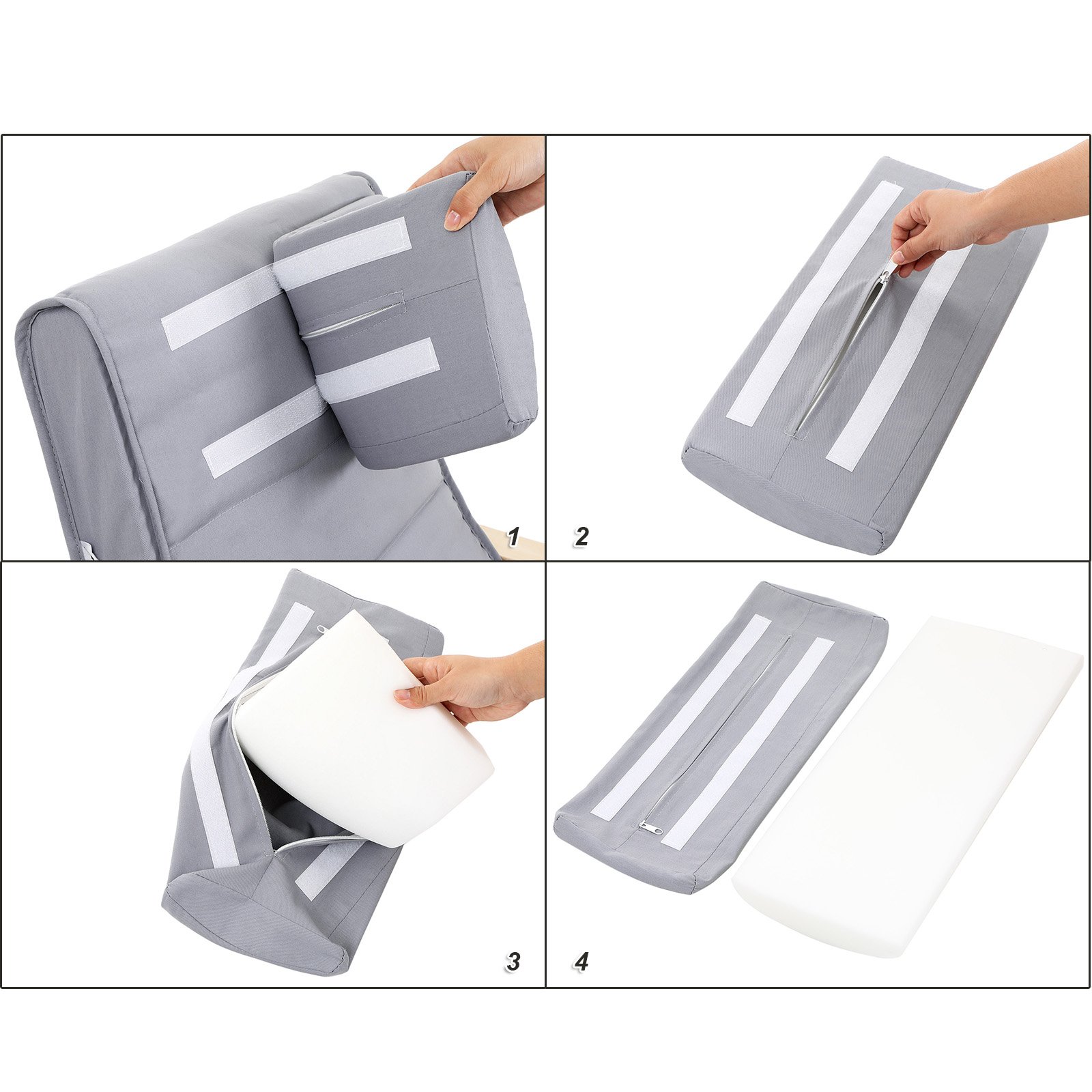 Songmics LYY41G Sedia a Dondolo 67x125cm Grigio Chiaro