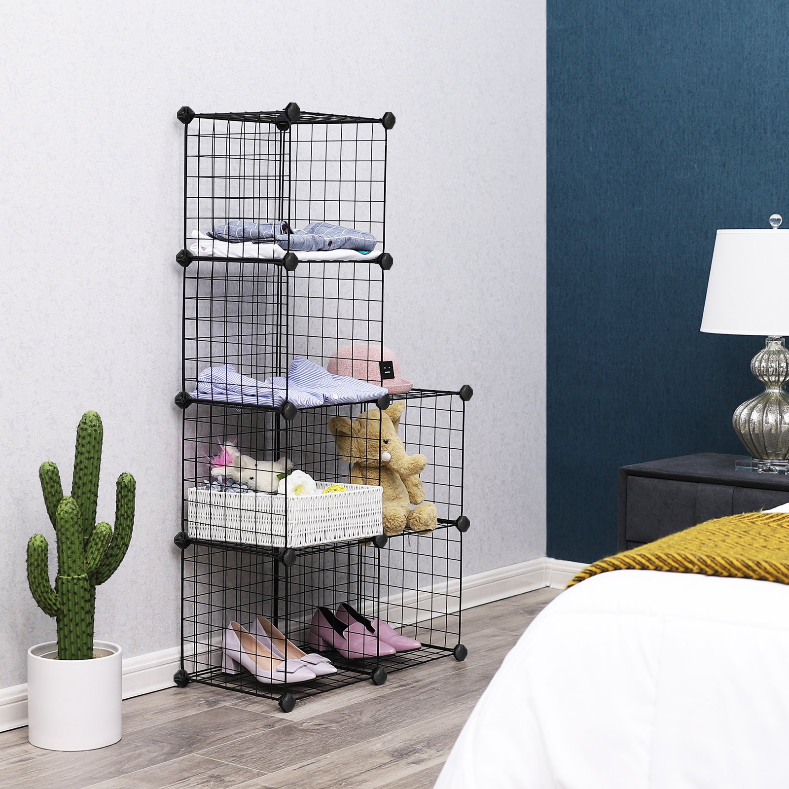 Songmics LPI111H Scaffale 6 Cubi Nero 31x63x93 cm