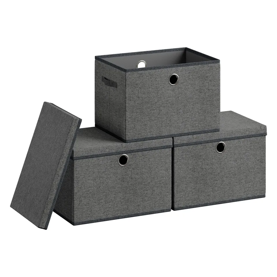 Songmics URFB545GN01 scatole contenitore coperchio grigio 3pz