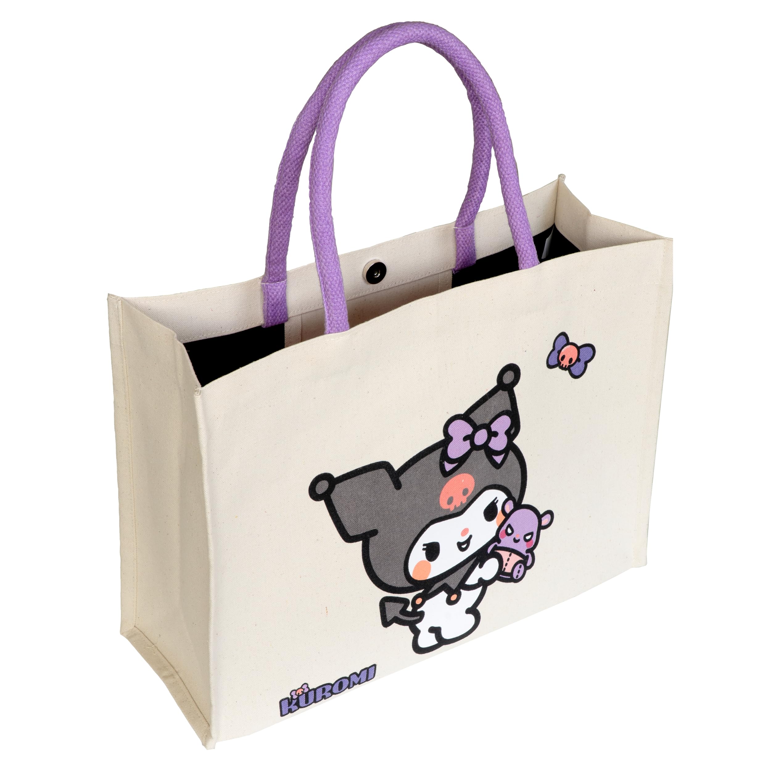 Kanguru Kuromi Shopper Donna Cotone Nero con Tasca