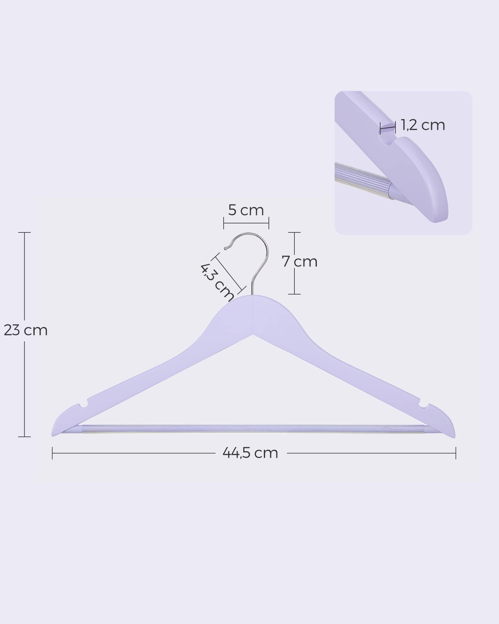 Songmics CRW001P02 grucce legno 20 pezzi viola antiscivolo