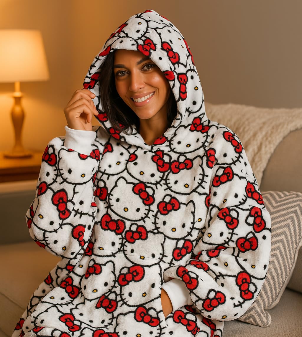 Kanguru felpa coperta Hello Kitty pile 85x75 cm oversize