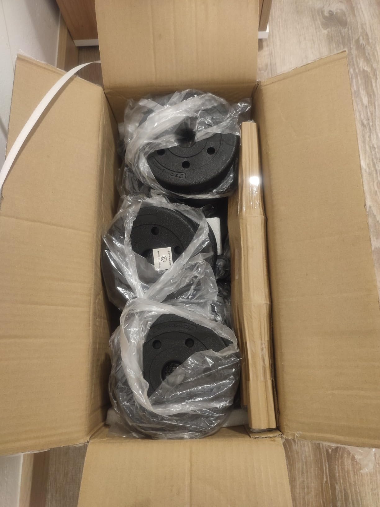 Songmics 2 in 1 Set Manubri 2 x 15 kg Nero Regolabile
