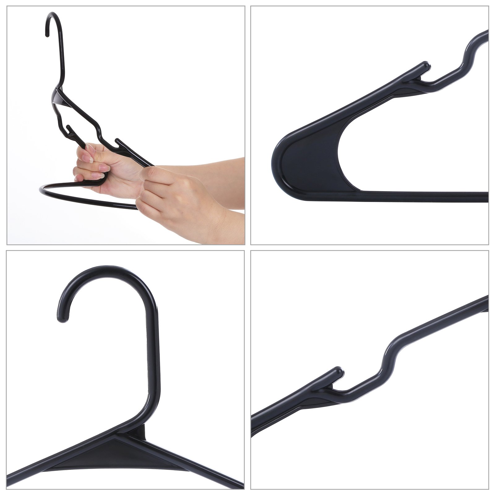 Songmics CRP03B-50A Grucce Plastica Nero 50 Pezzi 41,5 cm