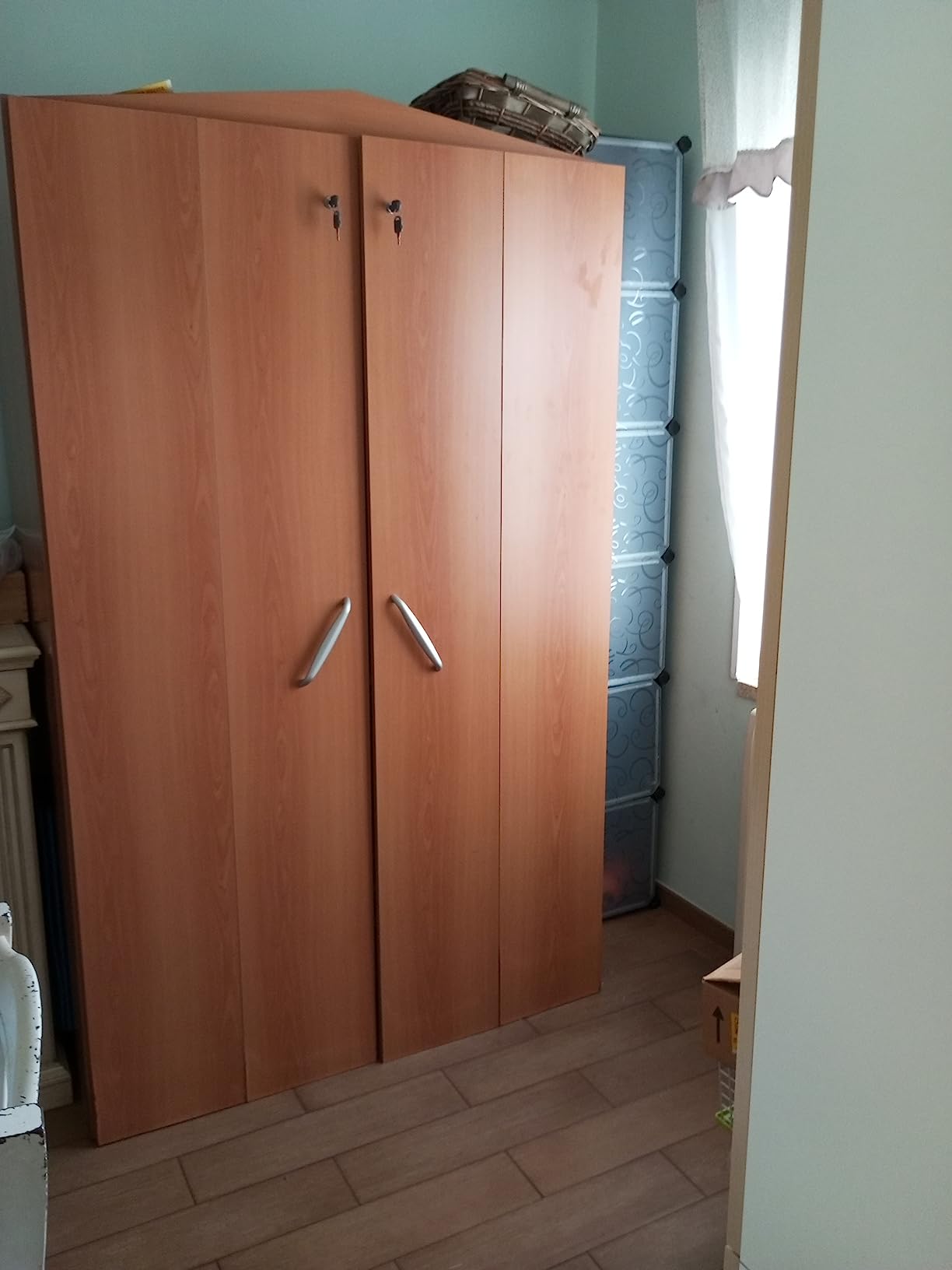 Songmics LPC30H Guardaroba Modulare 143x36 Nero Floreale Plastica