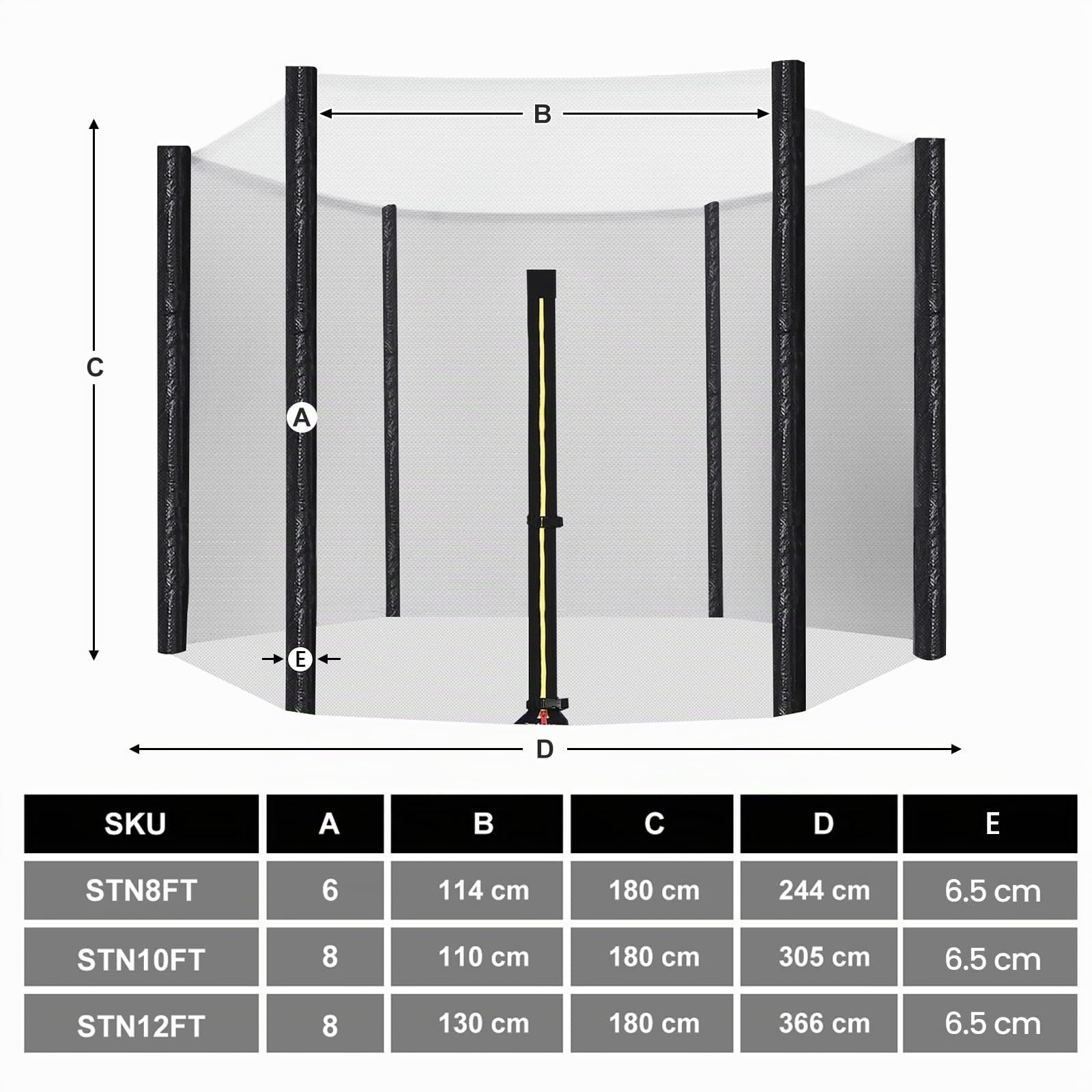 Songmics Rete Ricambio Trampolino 244 cm 6 Pali
