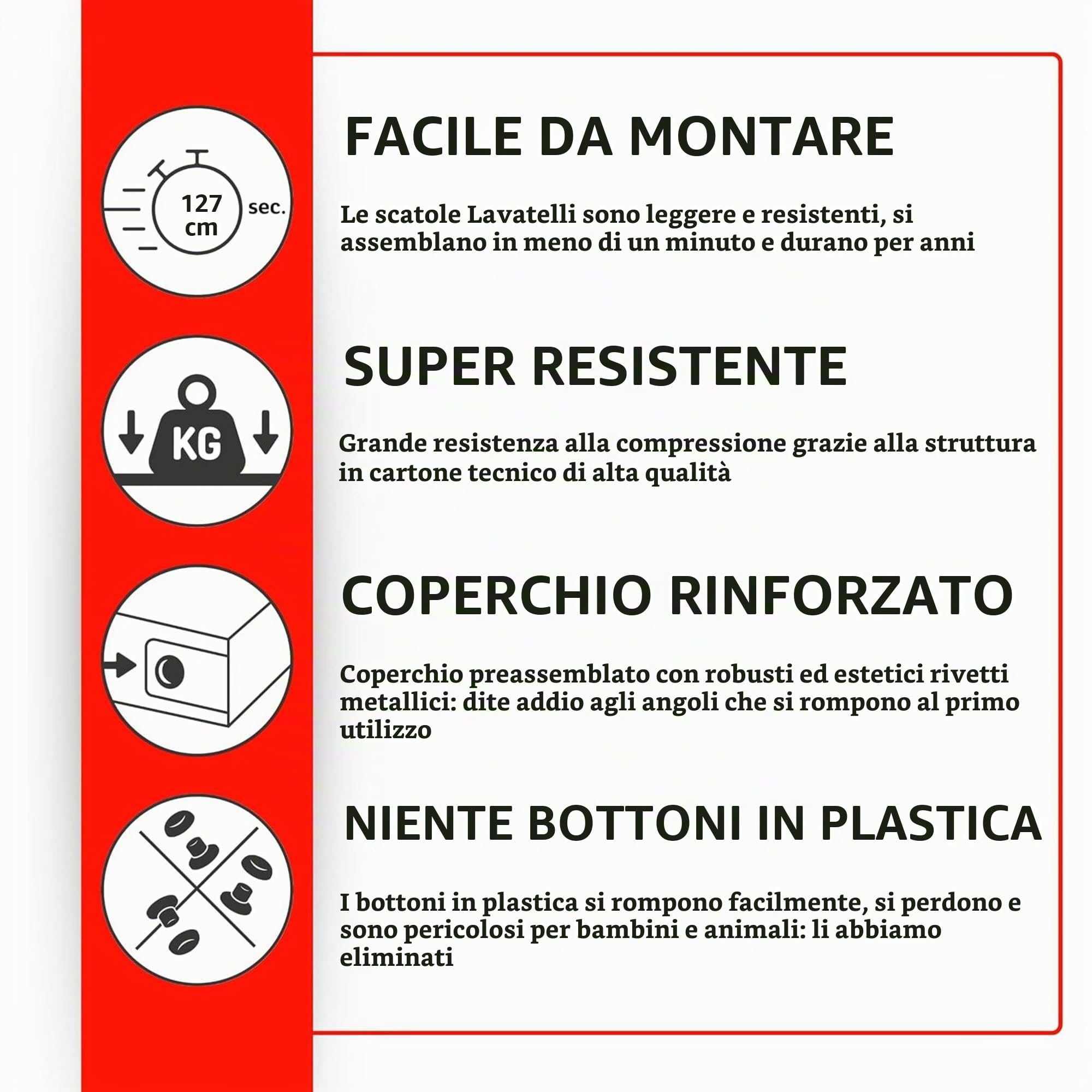 Lavatelli Set 6 Scatole Armadio 39x50x24 Pois con Coperchio