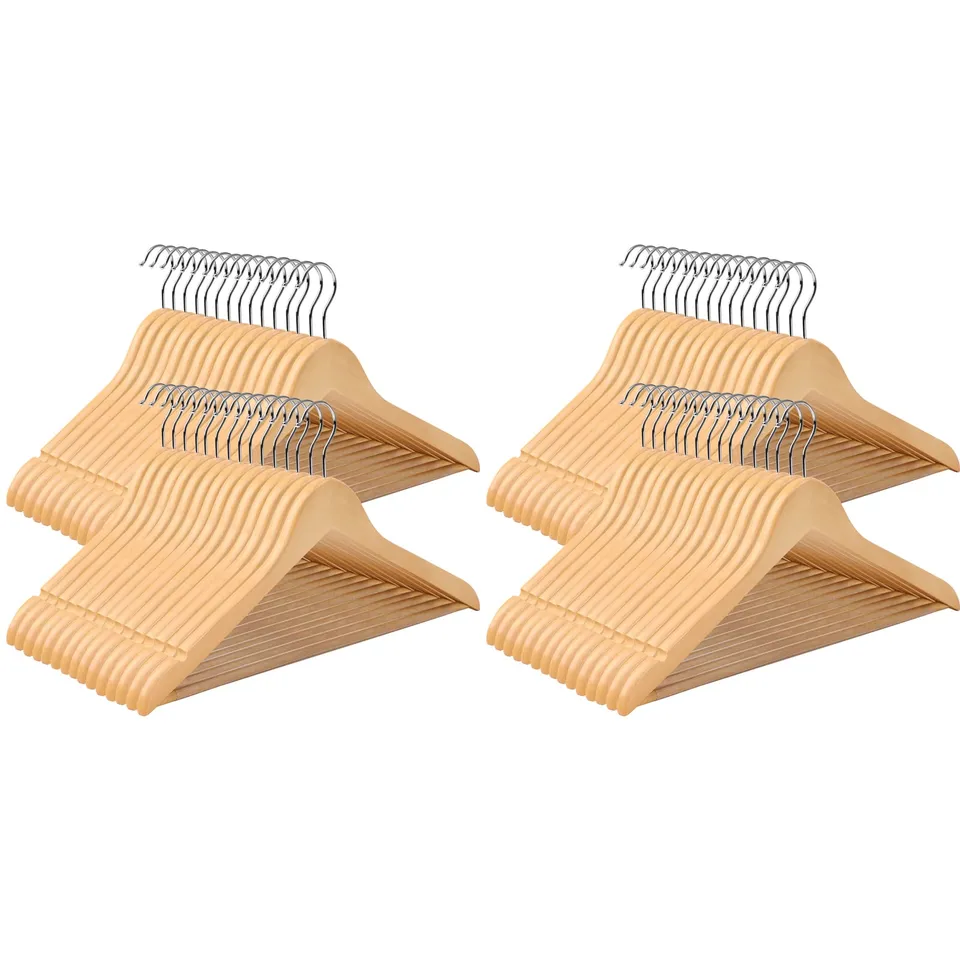 Songmics Grucce Legno Naturale Set da 60 Antiscivolo
