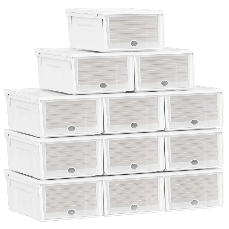 Songmics LSP112W01 scatole per scarpe bianche set 12 impilabili