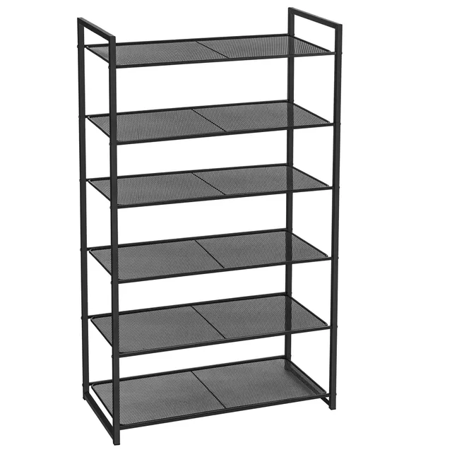Songmics LMR086B01 scarpiera 6 ripiani nero 18-24 paia