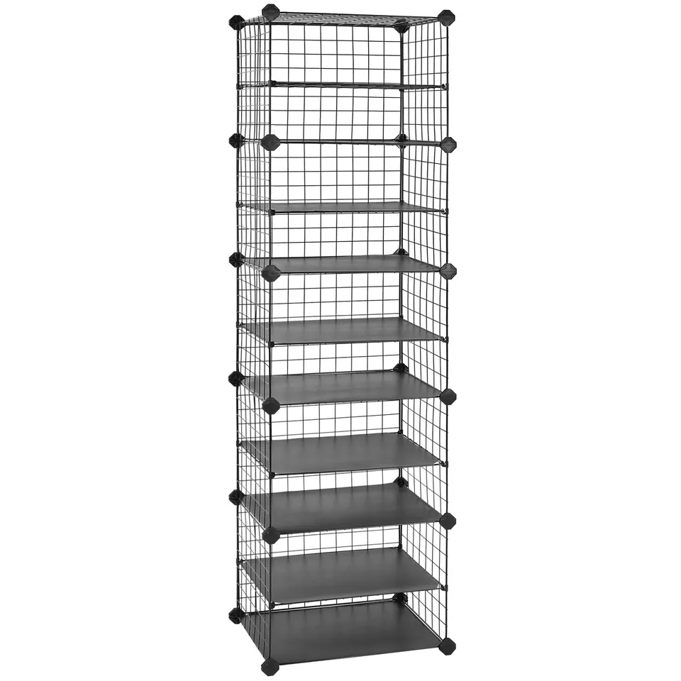 Songmics LPI402B01 Scarpiera 10 Ripiani Nero 20 Paia