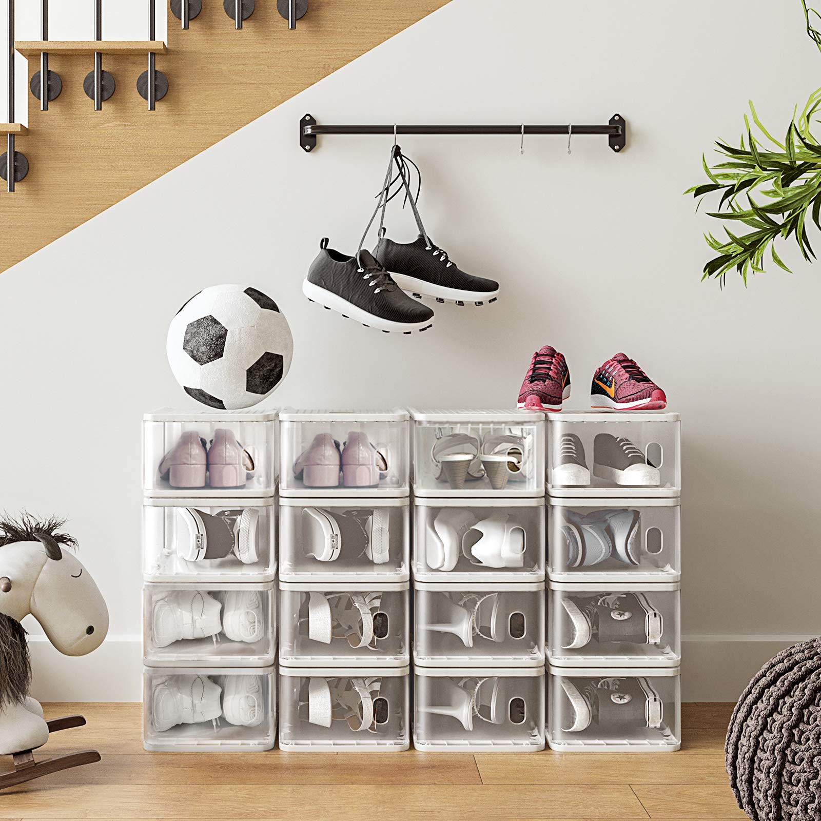 Songmics LSP16TP Scatole Scarpe Trasparenti Set 16 Pezzi