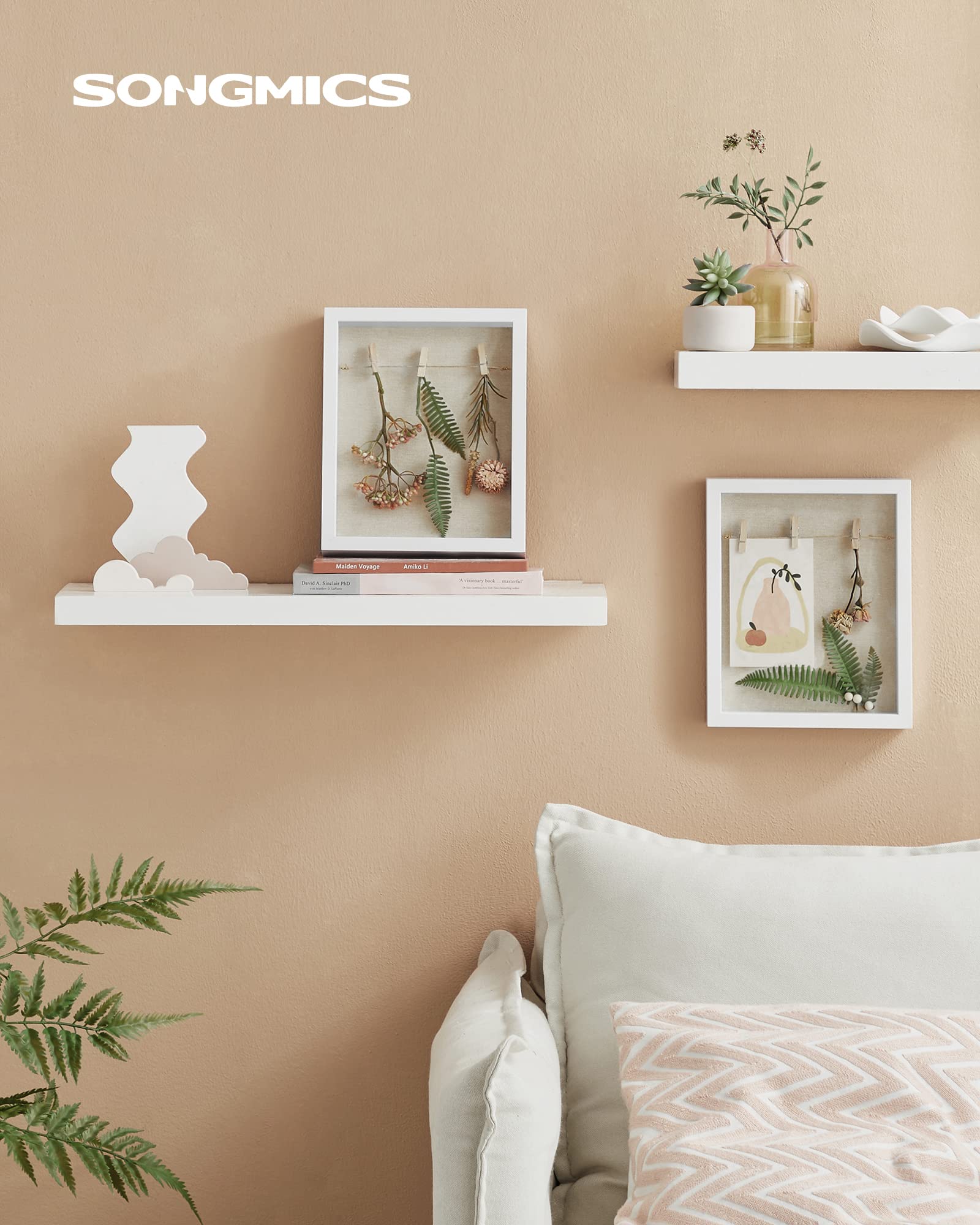 Songmics RPF007W01 cornice profonda bianca 22,5x27,5 cm