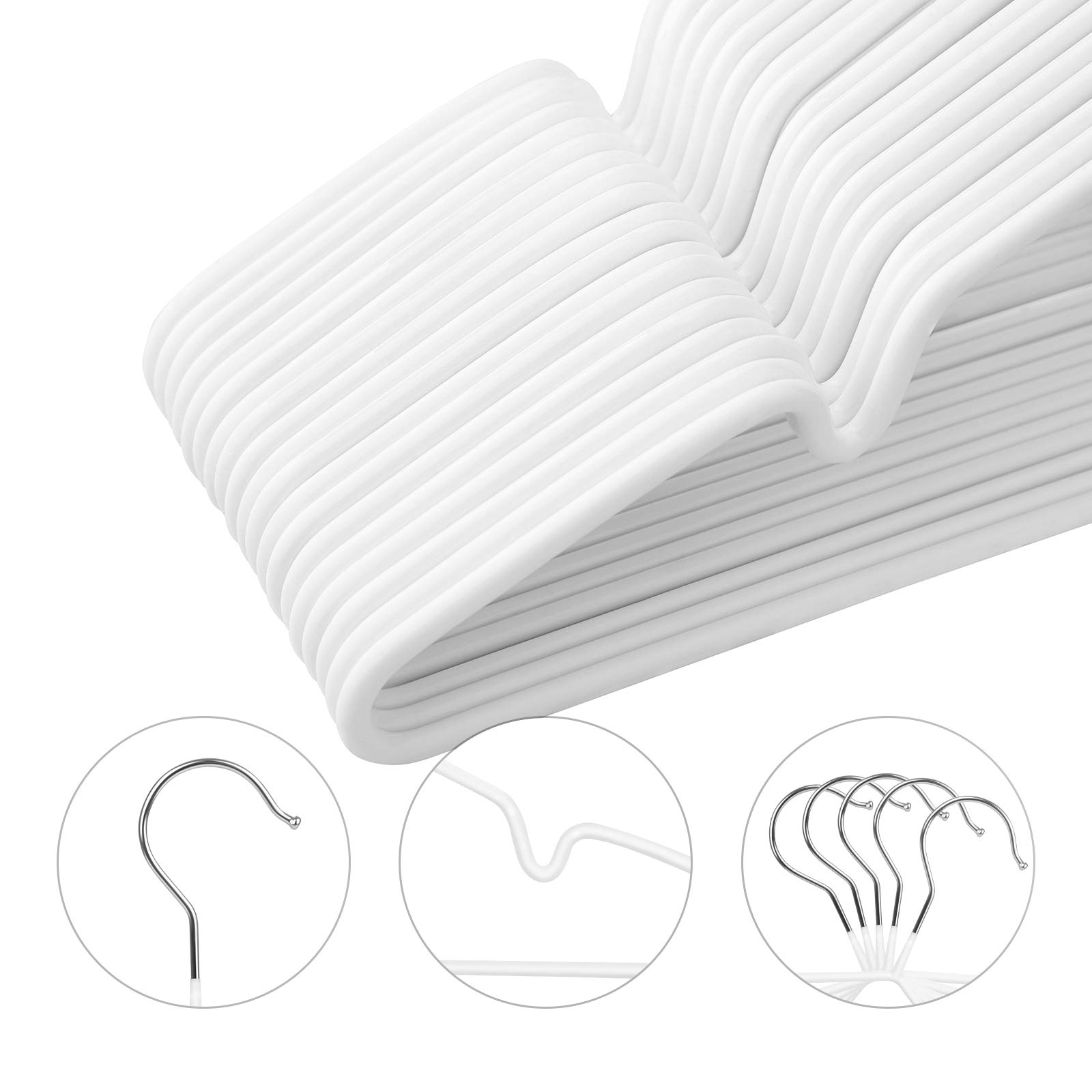Songmics CRI33WT20 Grucce Metallo Bianco 20 Pezzi