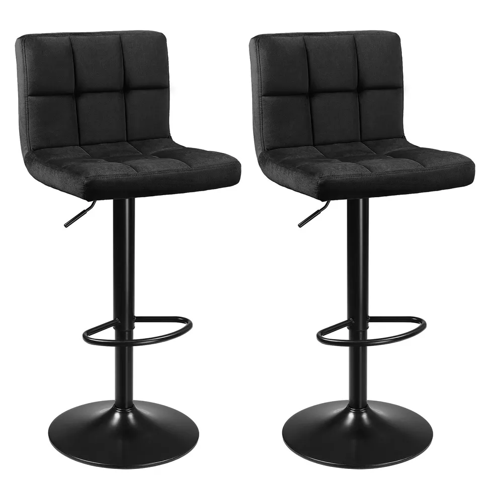 Songmics LJB014B01 sgabelli bar velluto neri set 2 regolabili