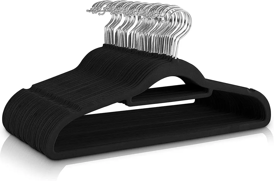 Ediesi gruccia velluto nero antiscivolo 120 pezzi