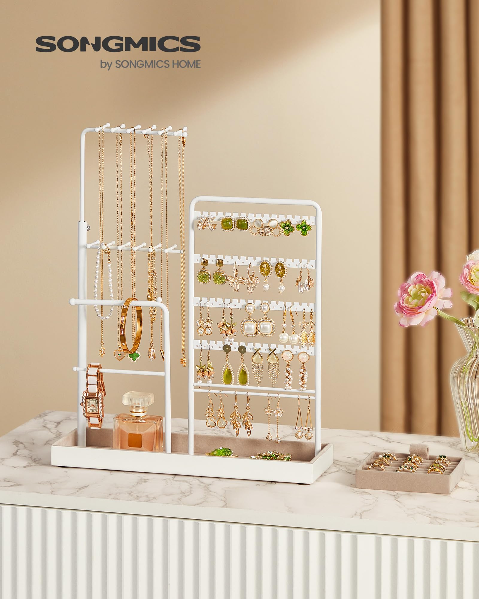 Songmics JJS026W01 portagioie bianco opaco regolabile