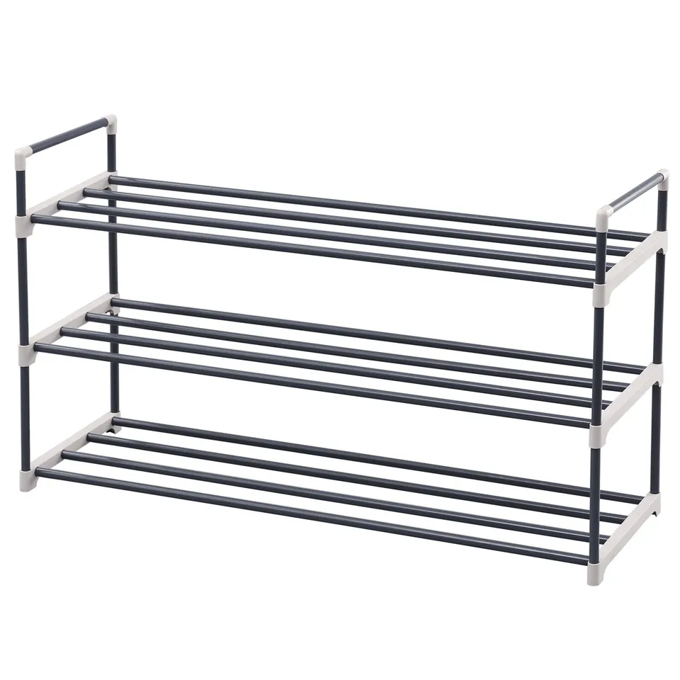 Songmics LSA13G Scarpiera 3 Ripiani Grigia 15 Paia 92x30x54 cm
