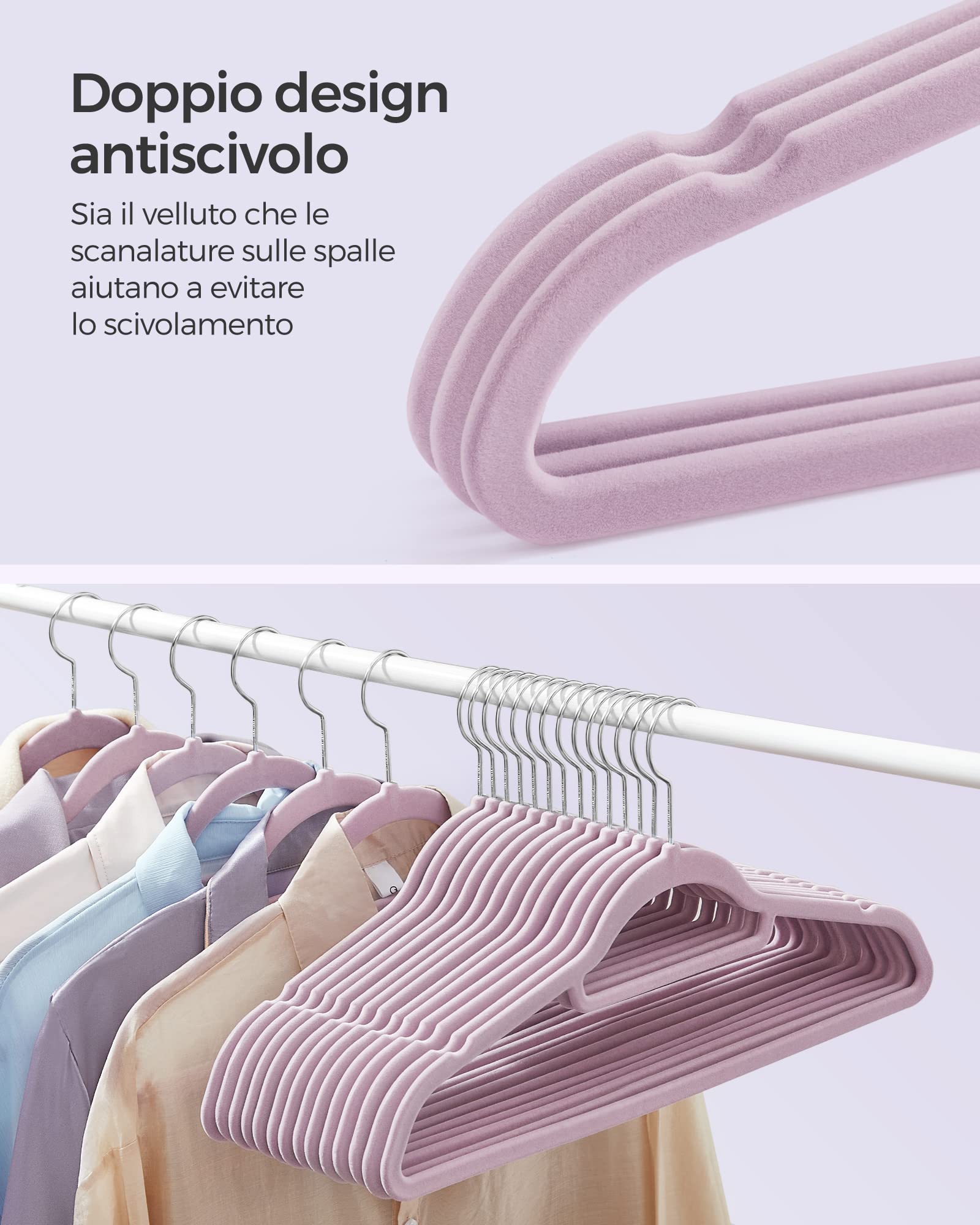 Songmics grucce in velluto antiscivolo 20 pezzi