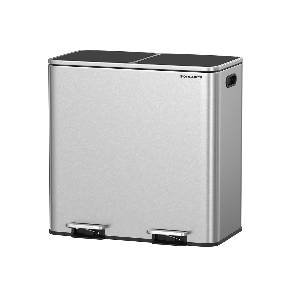 Songmics pattumiera cucina 2x40L 2 scomparti con sacchi