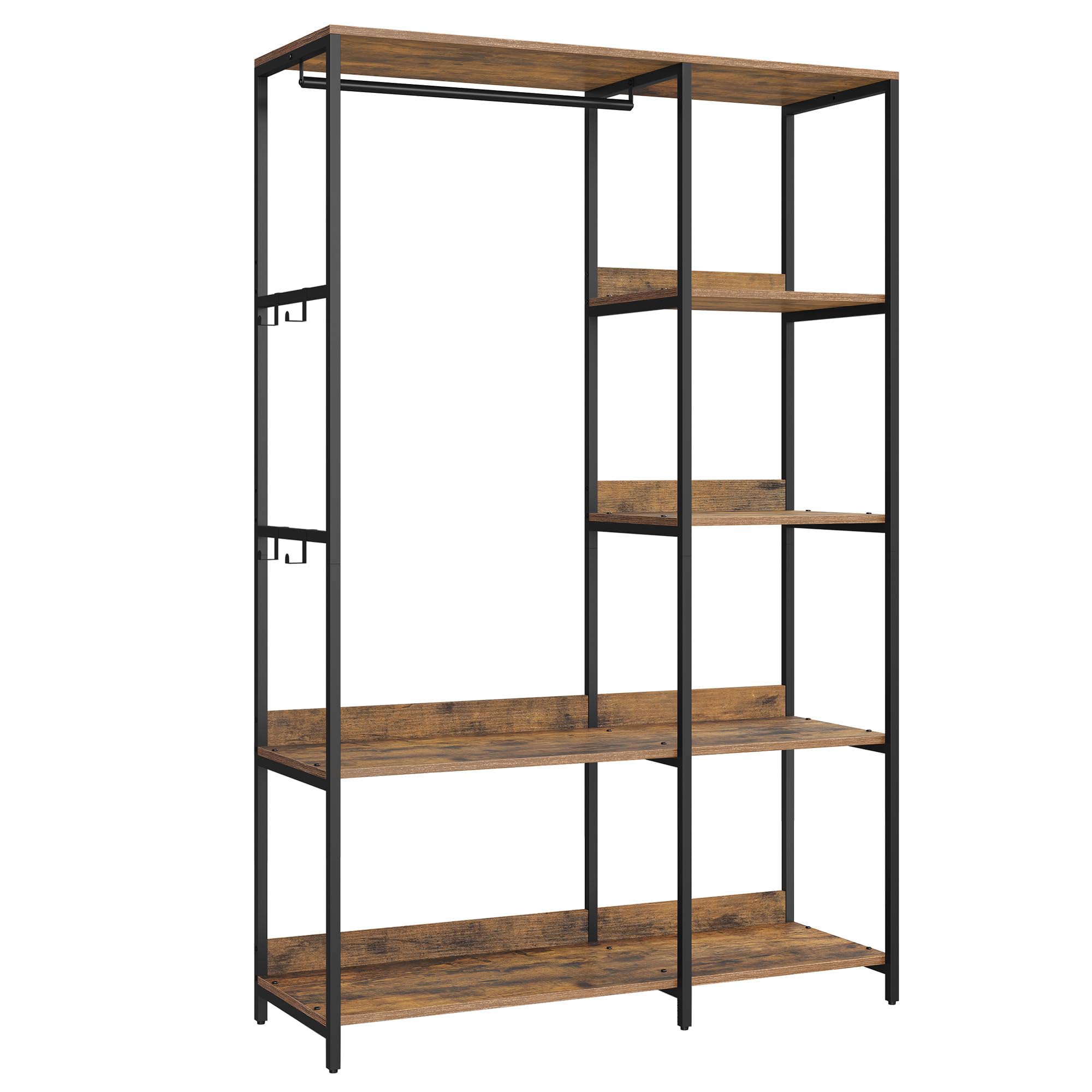Songmics RGR024B01 Guardaroba Aperto Vintage Brown 98x40x181 cm