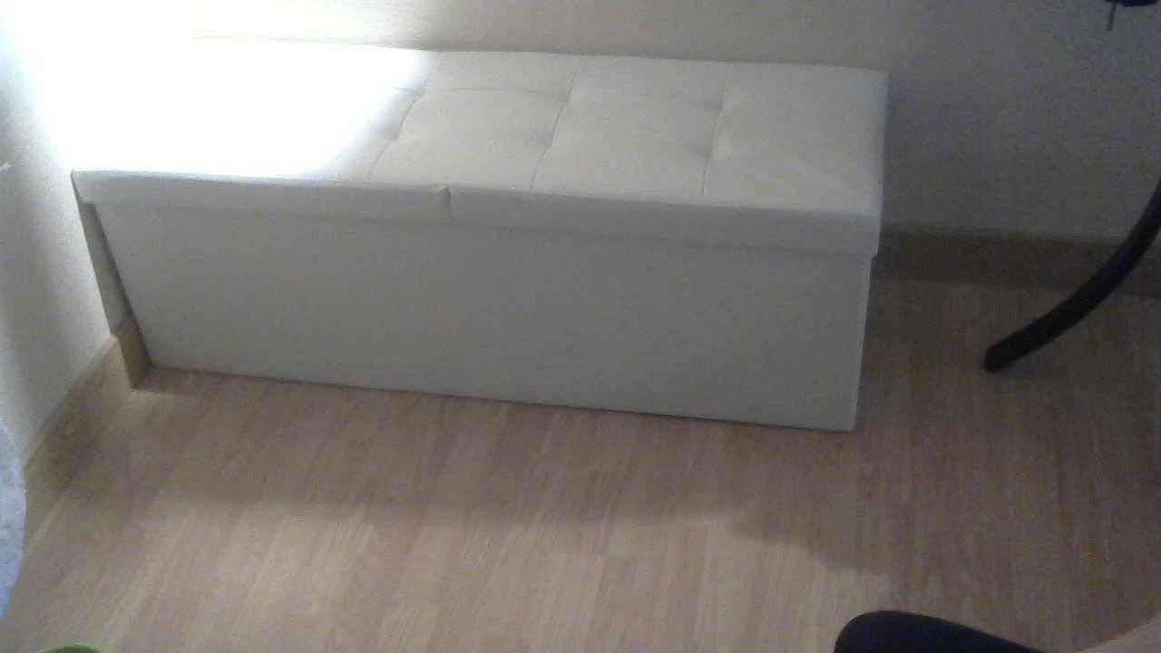 Songmics LSF75WT pouf contenitore bianco 110 cm pieghevole