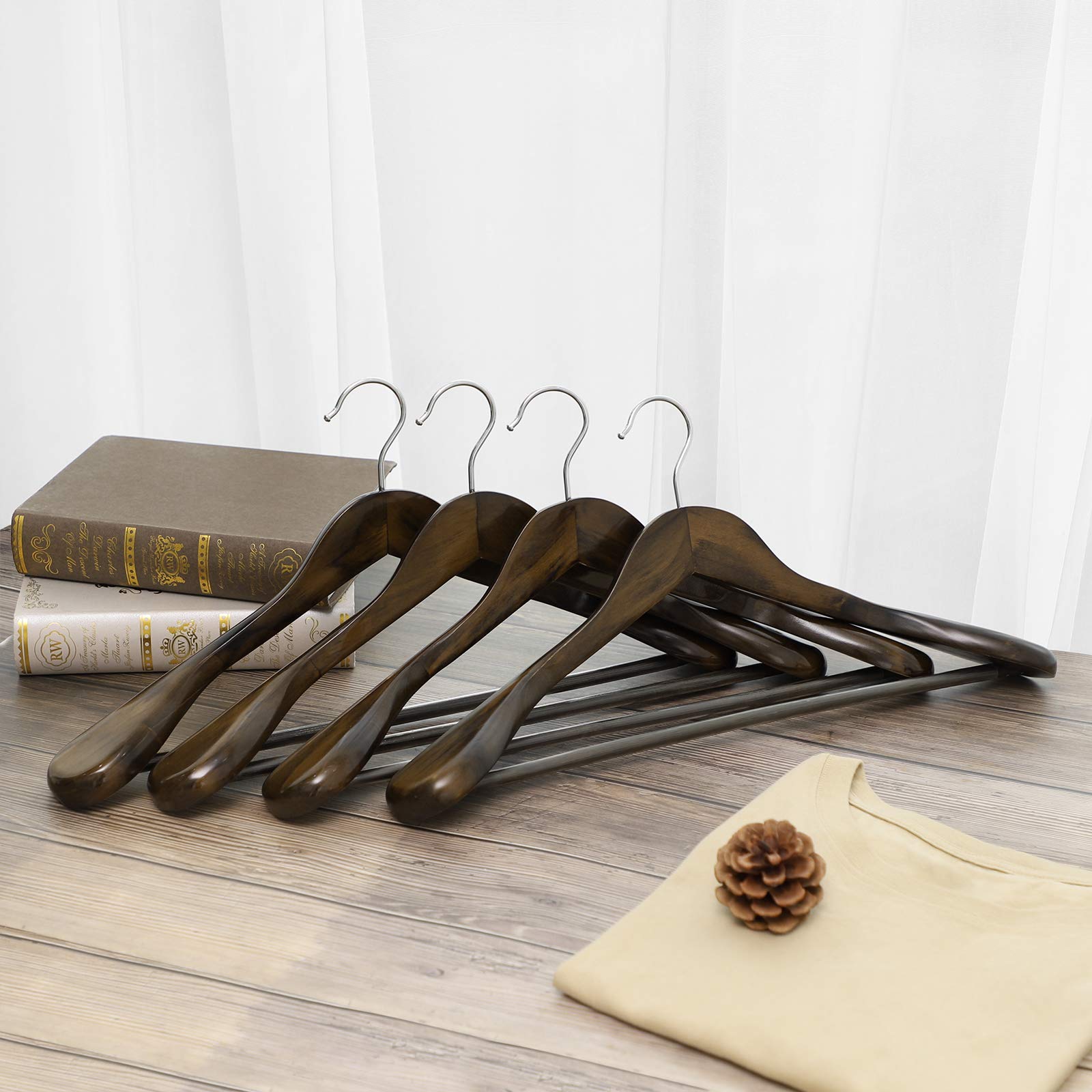 Songmics CRSH006V02 Grucce Legno Noce Scuro Set 10 Pezzi