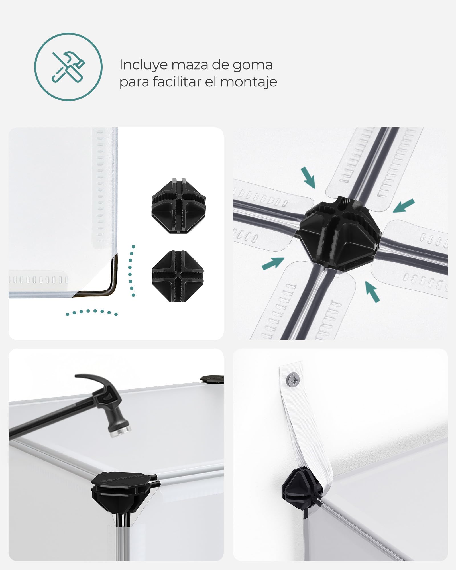 Songmics LPC44L scarpiera componibile 16 cubi bianca