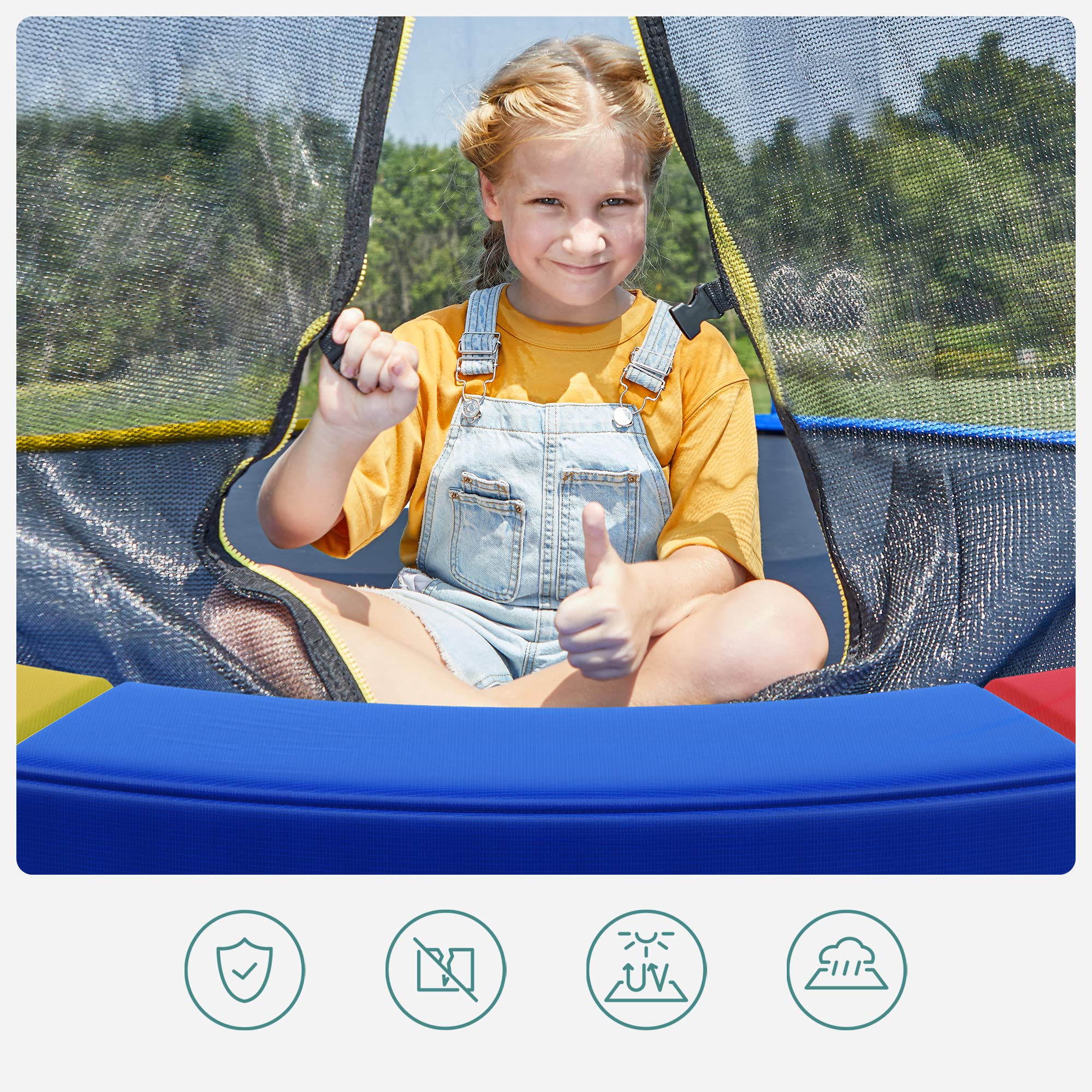 Songmics protezione trampolino 305 cm blu coprimolle