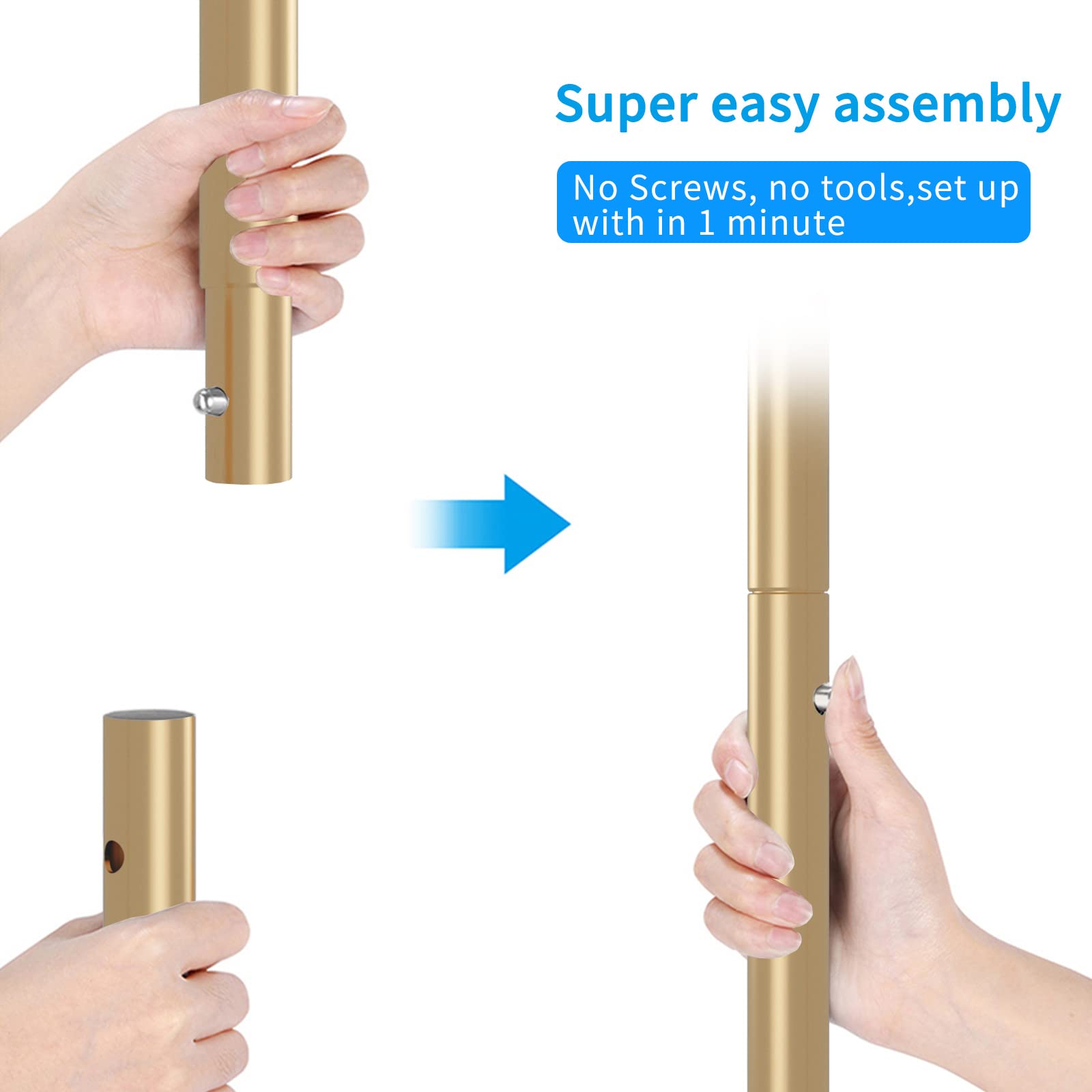Simple Trending Standard stender appendiabiti oro con ruote