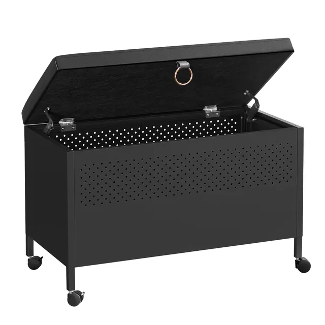 Songmics LSB901B01 panca contenitore nera 80x40x50 cm