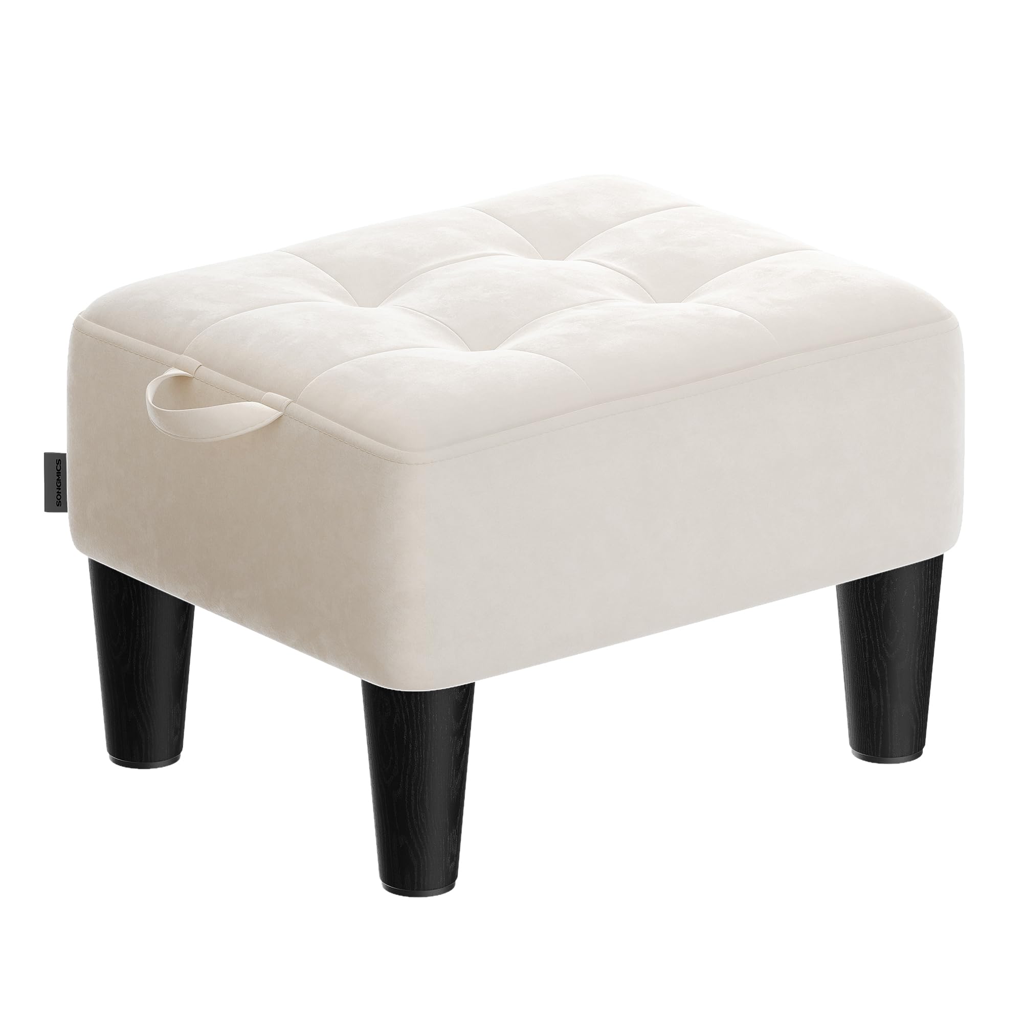 Songmics LOM501W01 Pouf Contenitore Velluto Beige 40 cm