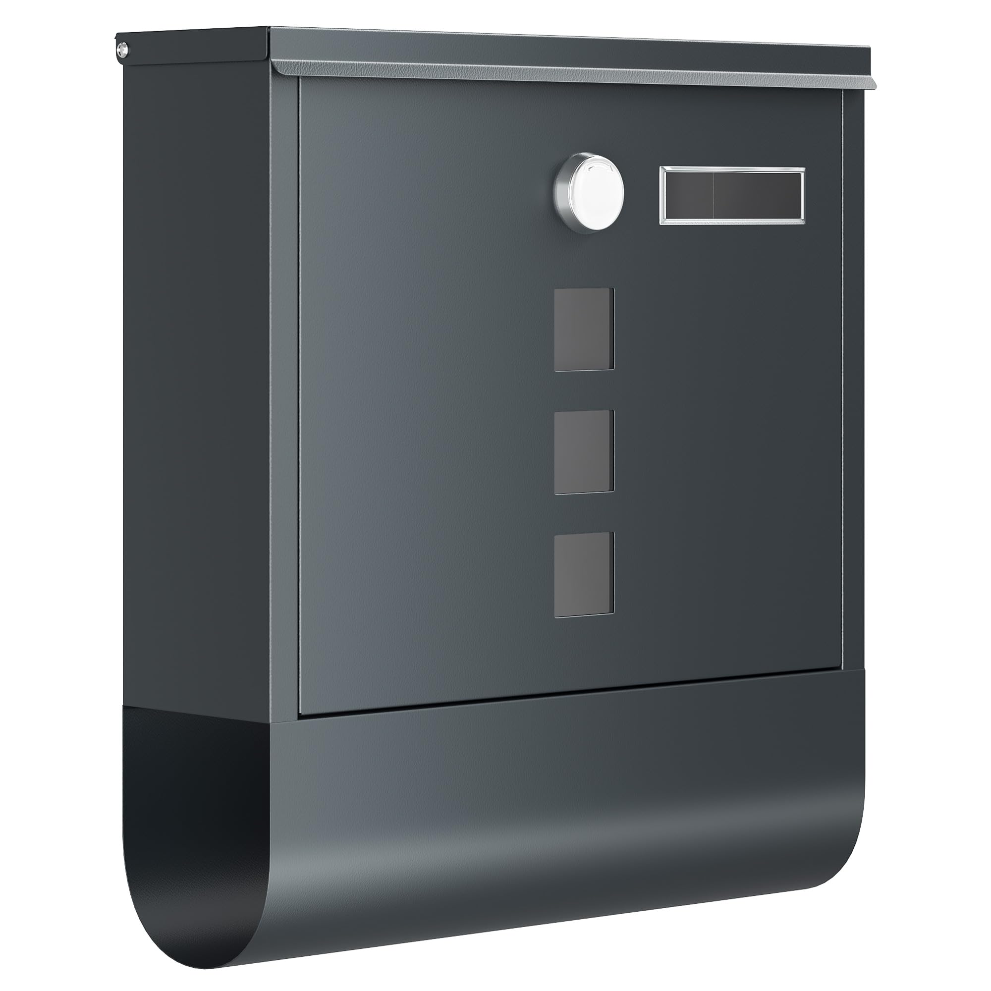 Songmics cassetta postale acciaio nera A4 30,8x33,8 cm