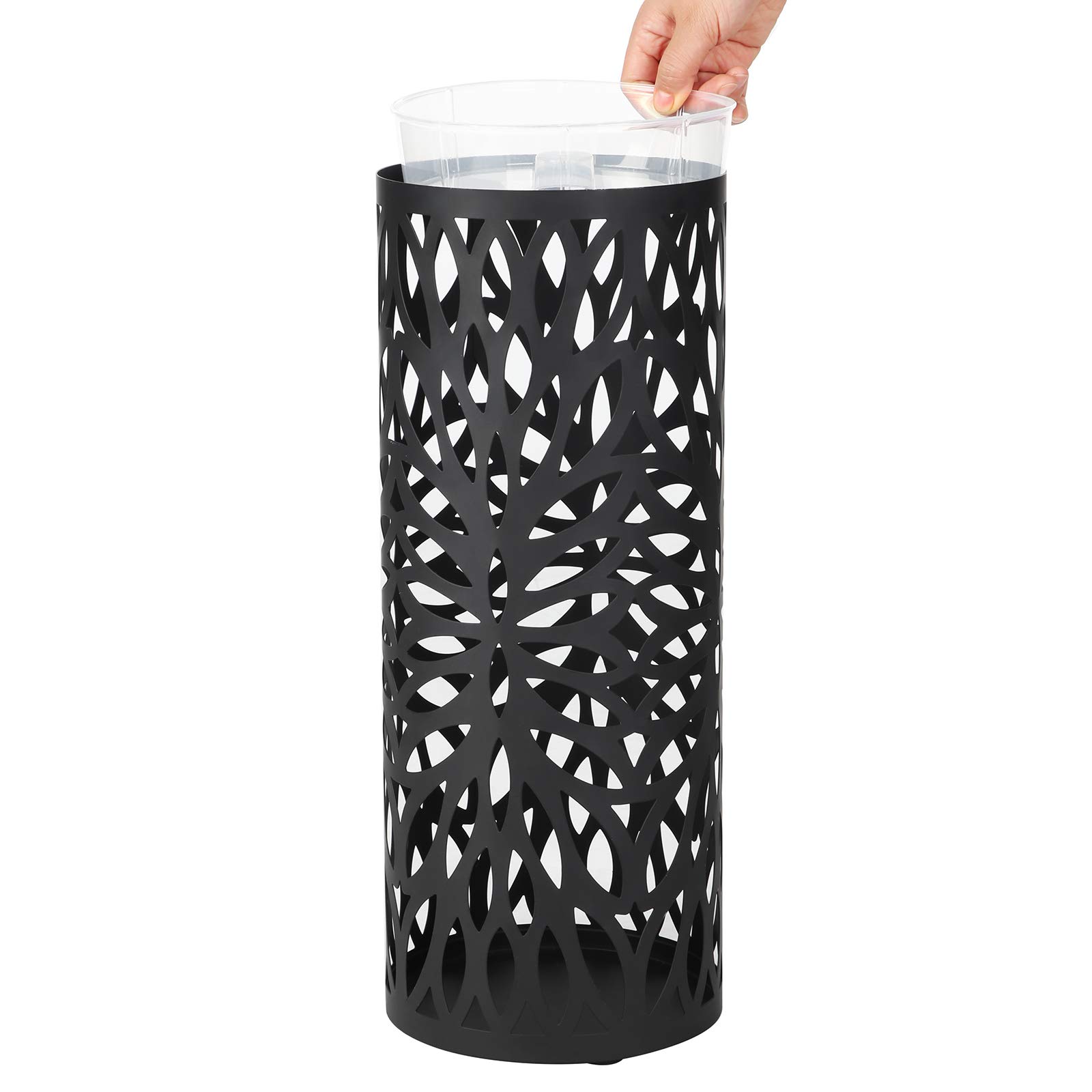 Songmics LUC20B portaombrelli metallo nero 19,5x49 cm