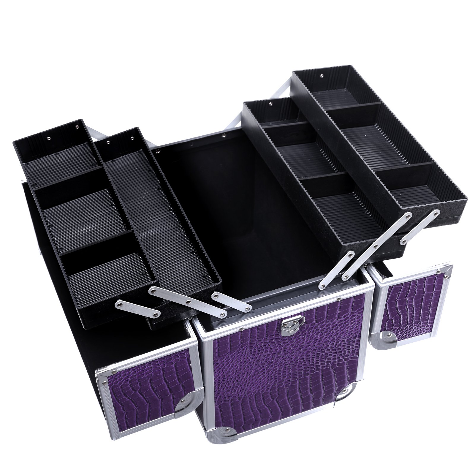 Songmics Grand Beauty Case valigetta trucchi 36,5x22x35 con specchio