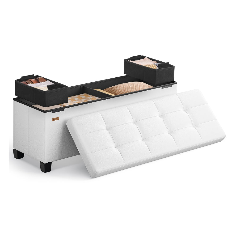 Songmics Panca Contenitore 112 L Similpelle con Gambe