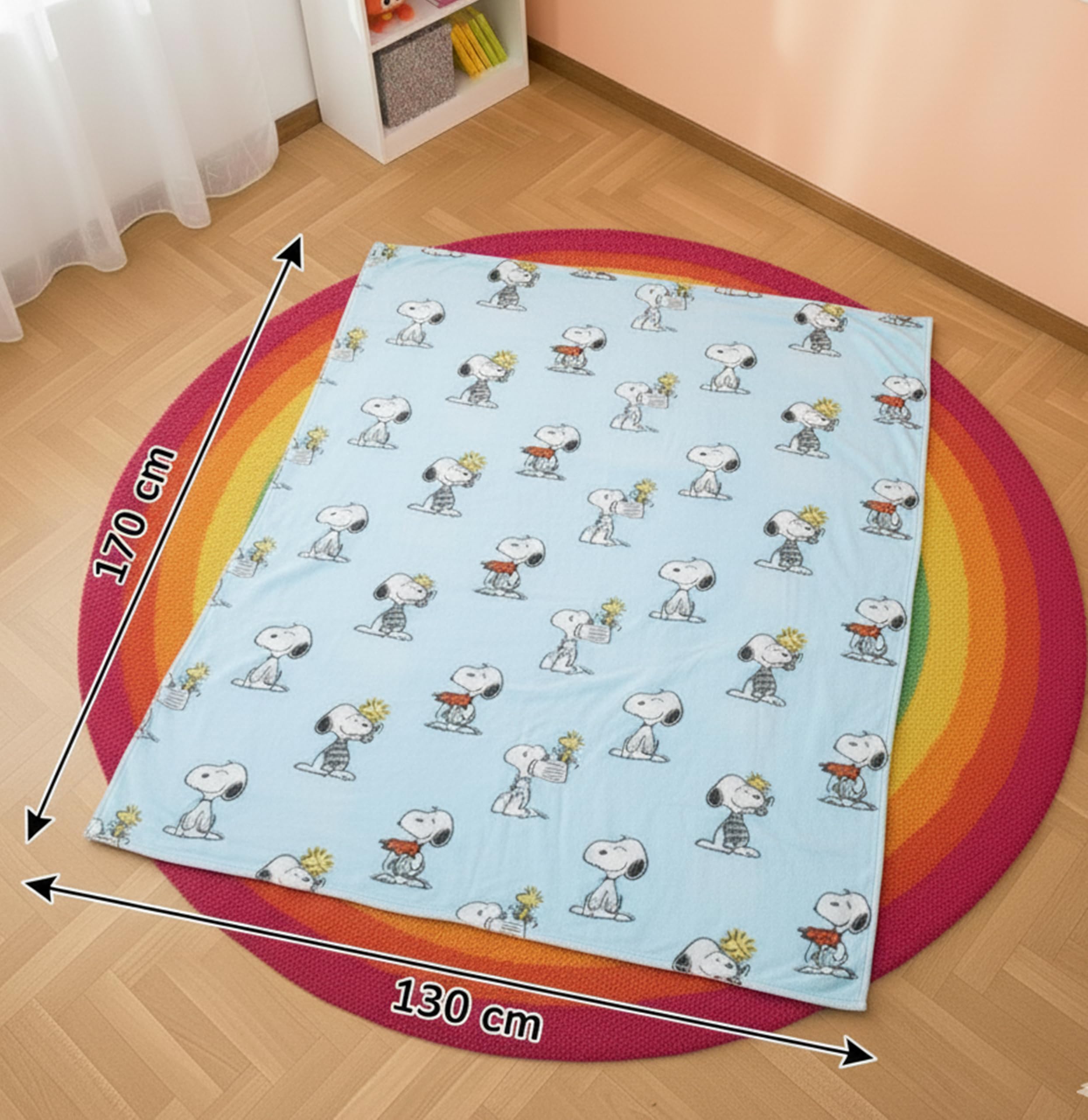 Lavatelli Kanguru Snoopy coperta pile celeste 130x170 calda