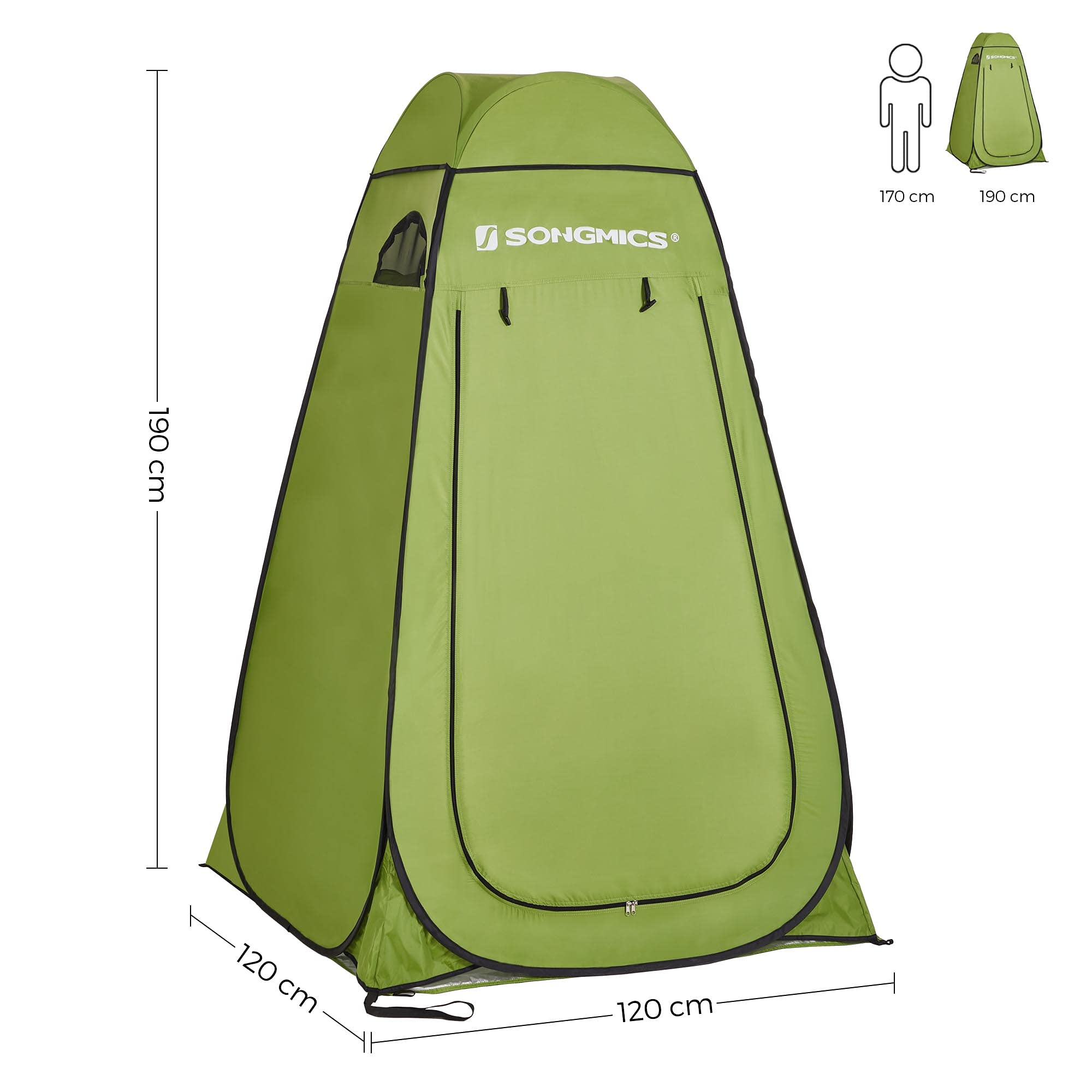 Songmics GPT001C01 tenda doccia campeggio verde 120x120x190 cm