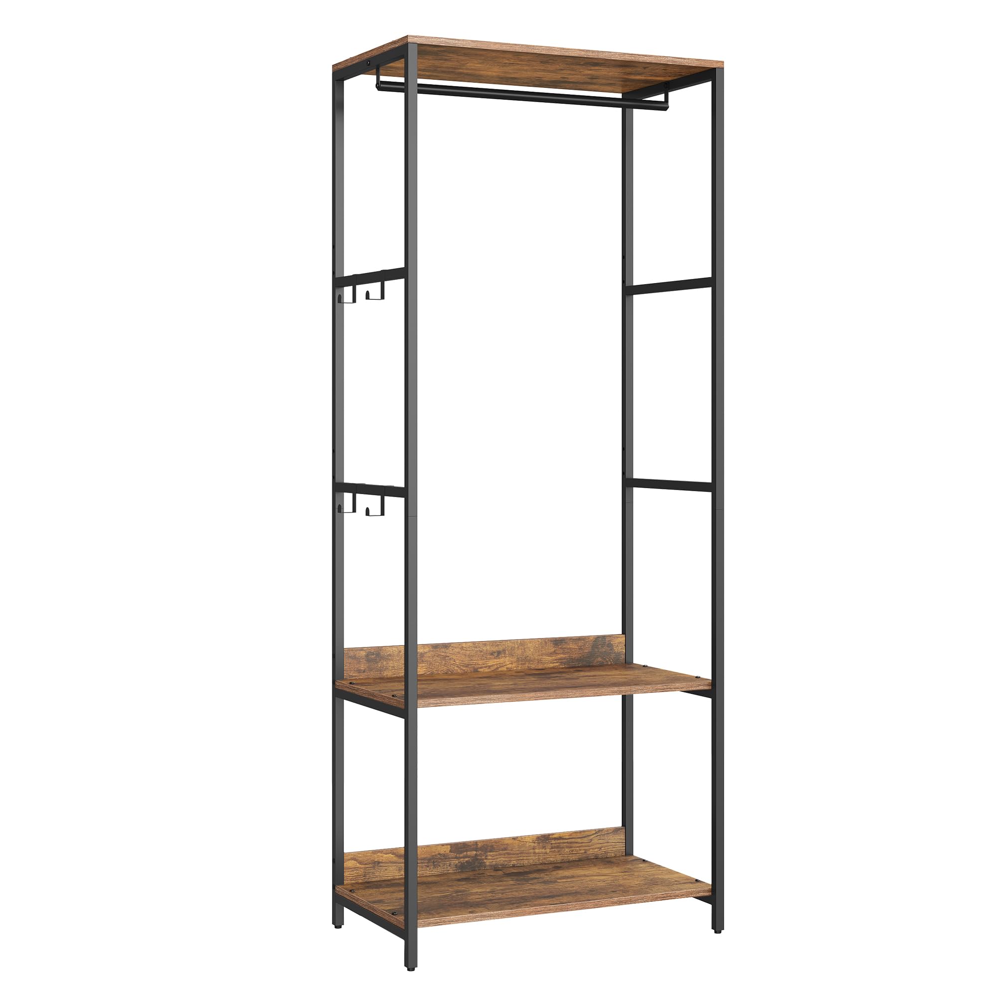 Songmics RGR024B01 Guardaroba Aperto Vintage Brown 98x40x181 cm