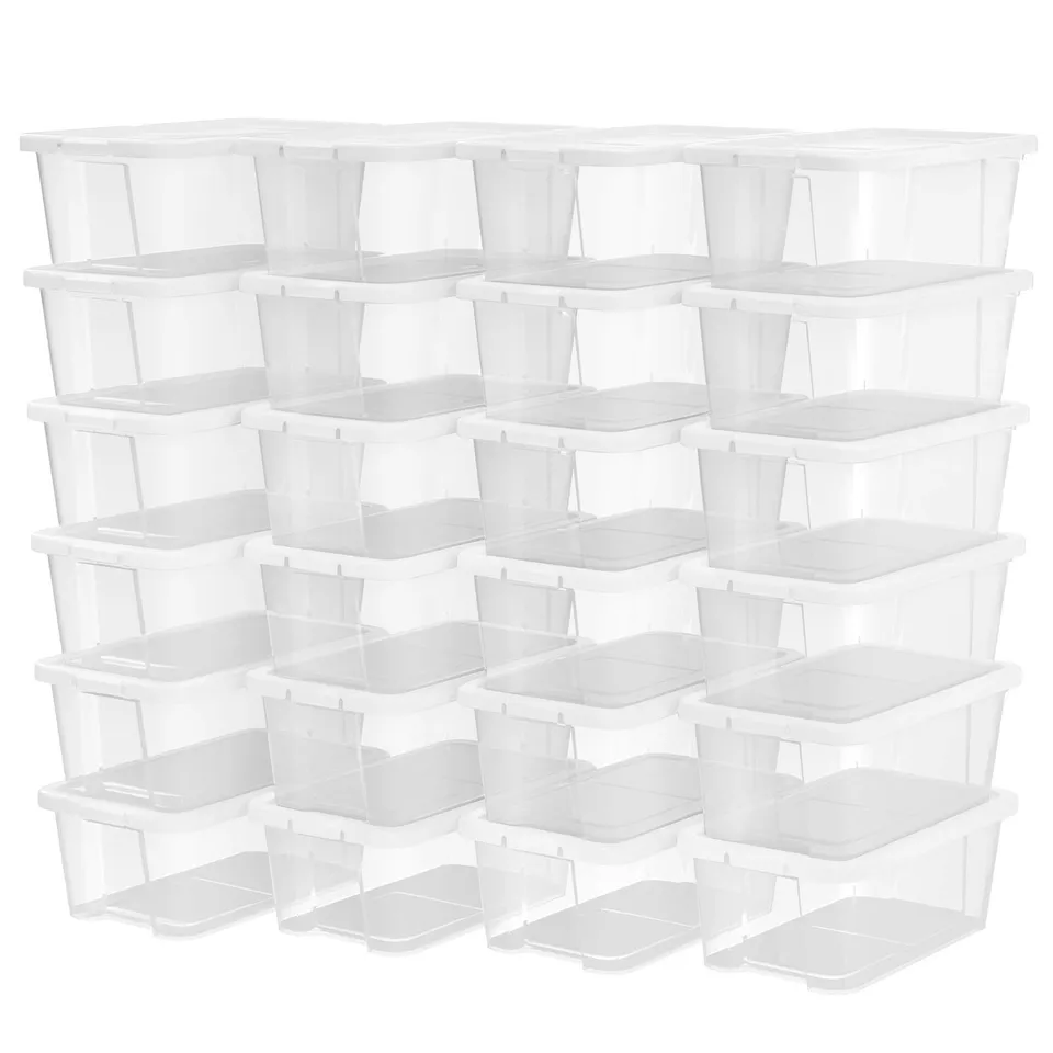 Songmics LSP24WT scatole portascarpe trasparenti set 24 pezzi
